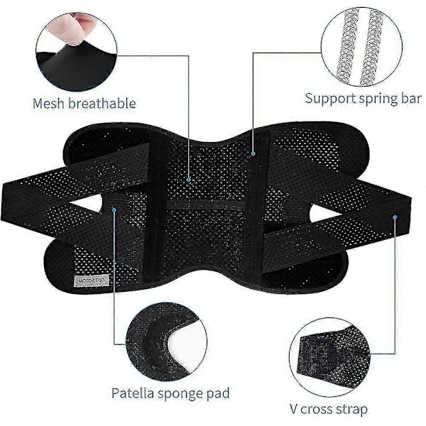 Knebeskytter med sidestabilisatorer for meniskskade, knesmerter, ACL, MCL, artrittskader, restitusjon, pustende justerbar knestøtte - svart