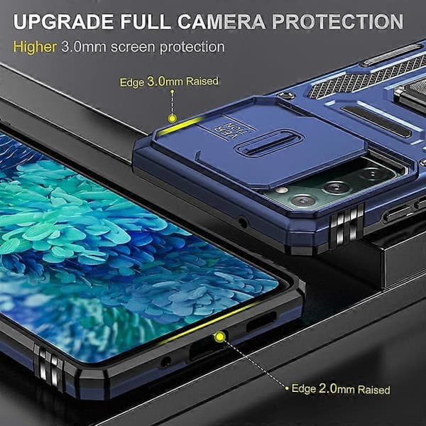 För Samsung Galaxy S20 FE Armor PC + TPU Kameraskydd Mobilskal