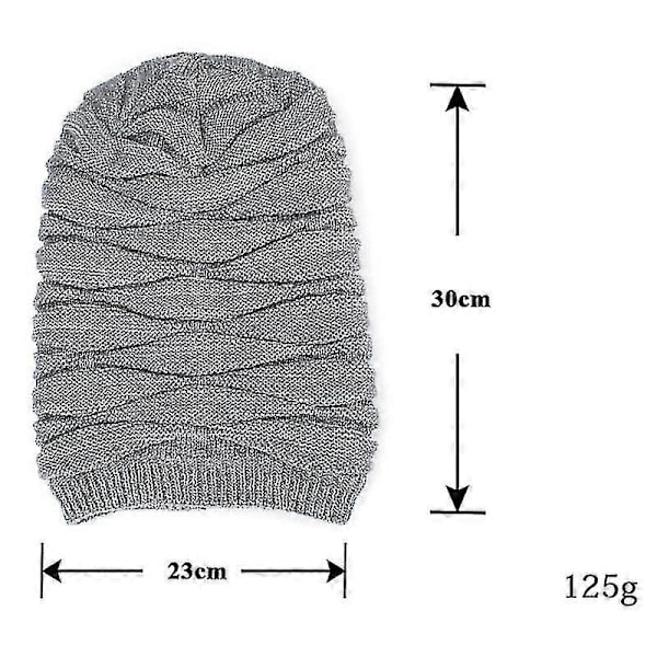 Unisex Oversized Slouch Lång Mössa Vinter Varm Stickad Mössa