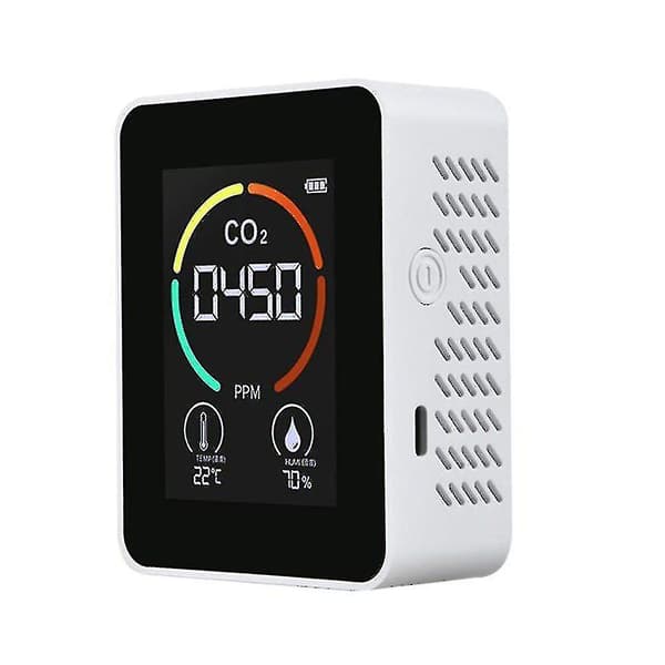 Innendørs CO2-sensor CO2-måler Digital Luftdetektor Intelligent Luftkvalitetsanalysator