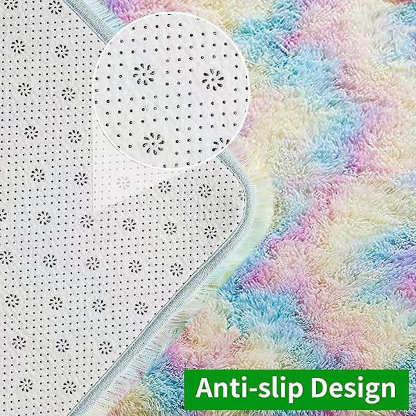 Tflycq Fluffy Area Mattor, 3x5 Fot Regnbågsmatta, Ultra Mjuk inomhus Moderna plyschmattor För Vardagsrum Sovrum Barnrum Barnrum Heminredning, uppgradering