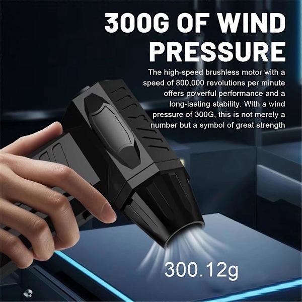 Supervåldsam Blåsare 800000RPM Borstlös Turbo Jet Blåsare Torr