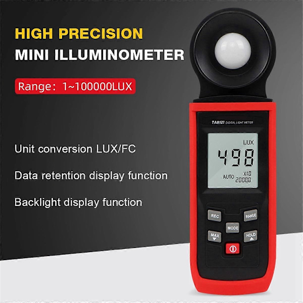 Digitalt Fotometer 100000 Lux/FC Høj Præcision Lysmåler