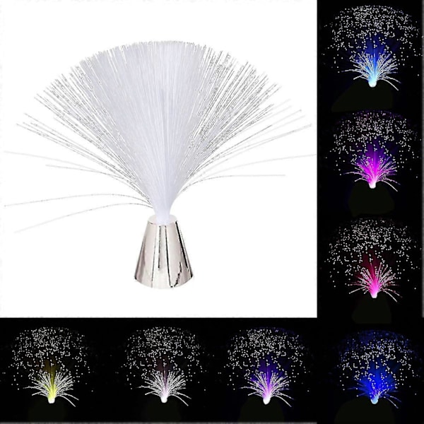 Fiberoptisk lampa med färgväxlande fiberoptisk belysning, batteridriven fiberoptisk fontän nattlampa