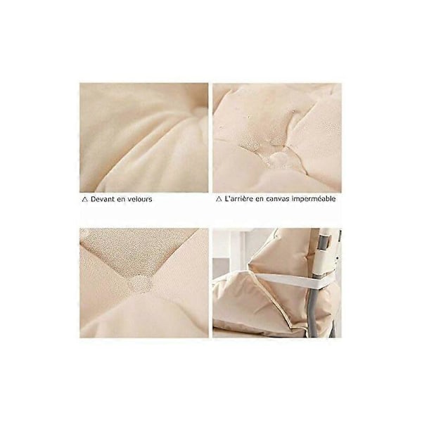 Stolehynde med ryglæn Sædeskal Lænestol Blød Velour Vandtæt Elastisk til Stol Rattan Halm Have Beige 40 40 48cm