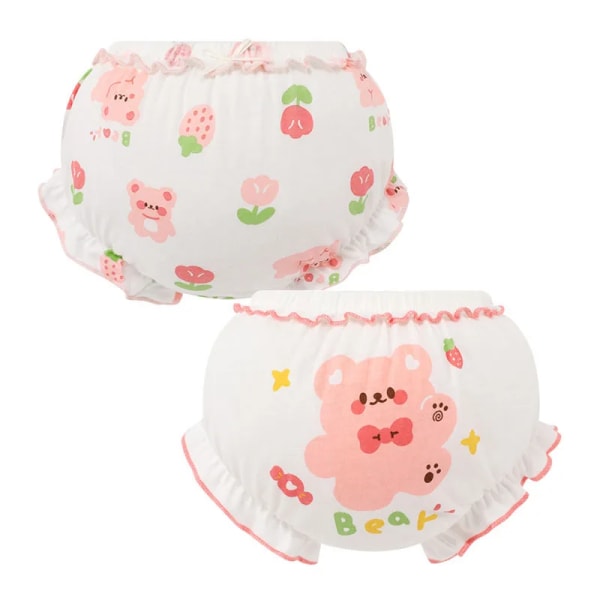 2 kpl Summer Baby 100 % puuvilla shortsit Kids Kawaii Söpöt sarjakuvahousut PP housut 1074AB 6-12M ( 90 )