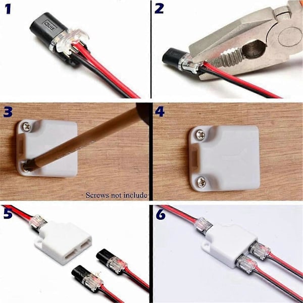 30-pack Dubbel - Tråds Plug-in Kontakt, Pluggbar 2/3/4 Pin 2-vägs LED Trådkontakter Lågspänning W