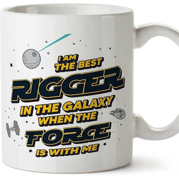 Rigger Kopp Best i Galaksen The Force is with Me Morsom Gave til Kolleger Keramisk 11oz Kopp