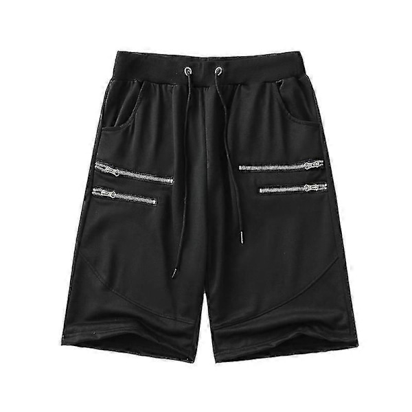 Herr Midja Strandshorts Casual Träning Sommarshorts Byxor med Dragkedja