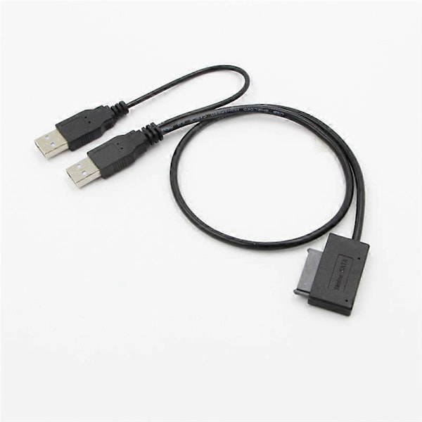 USB2.0 till 6+7 13Pin Slimline Slim SATA-kabel med extern USB 2.0-strömförsörjning för bärbar CD-ROM DV