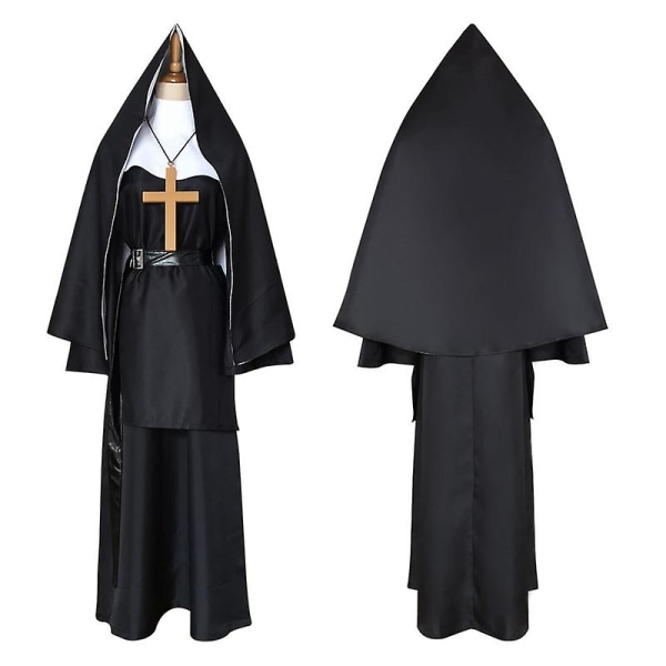 Voksne kvinder Nonnen Halloween Cosplay Kostume Søster Irene Priest Cosplay 2023 Horror Movie The Conjuring Festtøj Dragt L