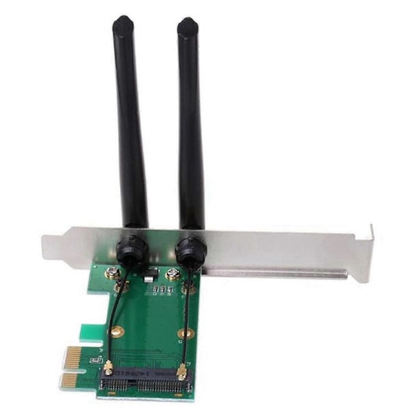 Til PC Trådløst Kort WiFi Mini PCI-E Express til PCI-E Adapter med 2 Antenner Ekstern