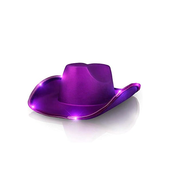 Naisten Miesten Fedora-hattu Halloween-juhliin Tyylikäs valokuvaushattu LED-reunuksella