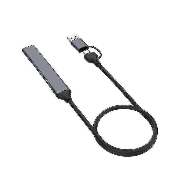2-i-1 (USB-C+USB-A) 4 Port Hub USB 2.0x3+USB 3.0x1 5Gbps Snabb Överföring Slim Mini USB3.0 Hub USB