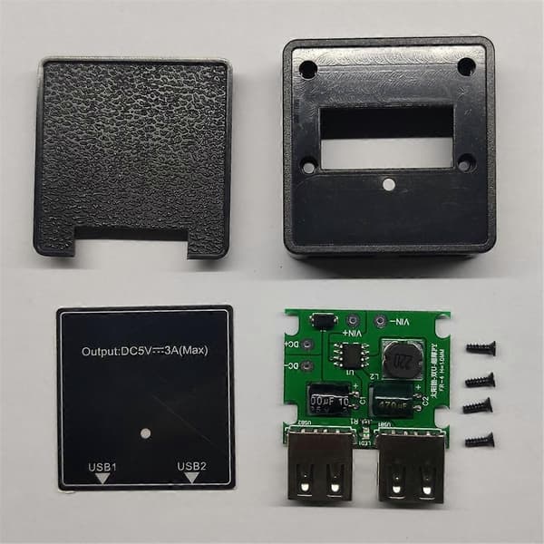 5V 3A Solpanel Stabilisator DIY Kit Solpanel Powerbank Dubbel USB Laddningsspänningsregulator