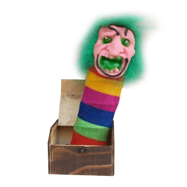 Wooden Prank Skremme Box Surprise Joke Horror Morsomme Halloween Prank Leker Big