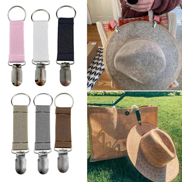 Reisehattklips Elastisk Stropp Hatt Holder Caps Klips Fester Fargerik Hatt Klips
