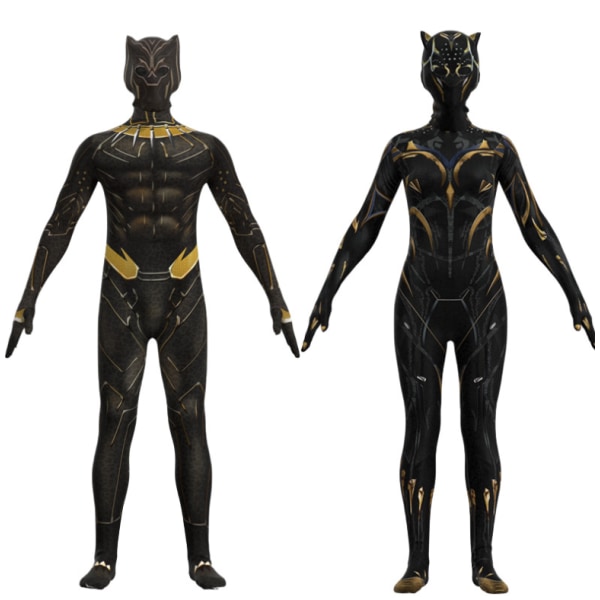 Halloween Black Panther 2 Black Panther Golden Black Panther Jumpsuit-kostyme man 150cm