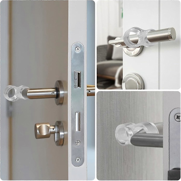 PVC Dörrstopp 12-pack Dörrhandtagsdämpare Flexibla Dörrstopp för att Skydda Väggar & Möblers Integritet (Transparent, 442521mm)