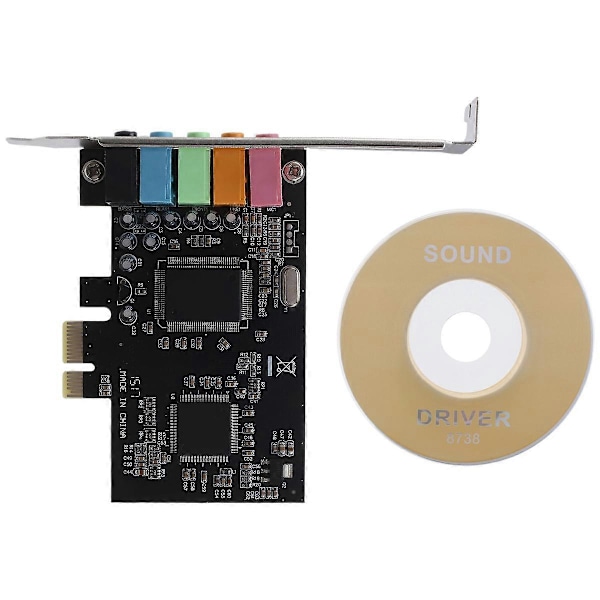 5.1 Internt Lydkort til 10 med Lavprofilbeslag, 3D Stereo PCI-E, CMI8738 Chip 32/64 Bit Sou