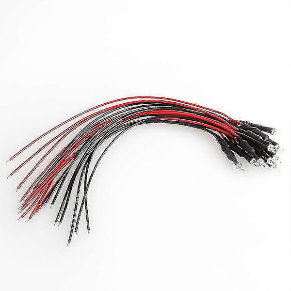 10 stk. 24V 18 cm Lange 3 mm Fortrådsede LED-Lampepærer Emitterende Diode