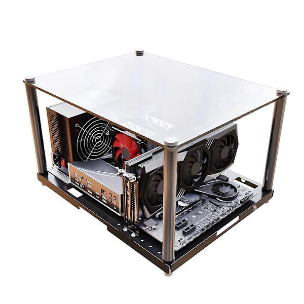 PC Testiavain avoin runkoteline avoin kehys DIY pelitietokone avoin kotelo tukee emolevyjä ATX M
