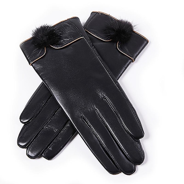 Evago Winter Warm Plys mænd og kvinders ægte lammeskindshandsker Fuld Palm Touchscreen B FOR WOMEN XL
