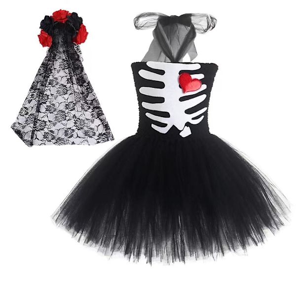 Funny Bones Kostume Til Småbørn Børn 2023 Heksekostume Til Piger Purim Sødt Kraniekostume Halloween Cosplay Fest Fancy Dress b8 XXXL(160)