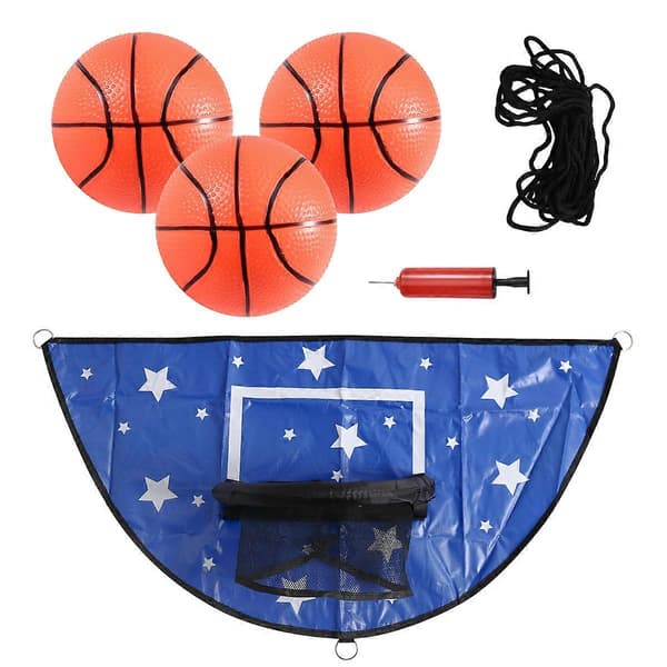 Trampolin Basketbollkorg Set för Barn Vattentät Blå
