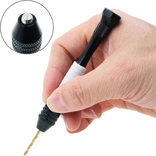 Pinneskrue Håndsdrill Manuelle Drill med 25 stk Bor (0.5mm-3mm) C