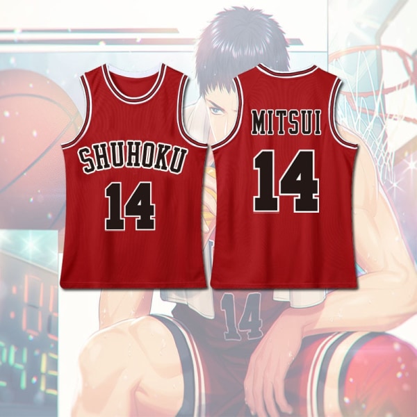 Anime Sakuragi Hanamichi Cosplay Slam Dunk Jersey Shohoku School Basketball Team Uniform Sportswear Kaede Rukawa Cosplay Costume Deep Purple M