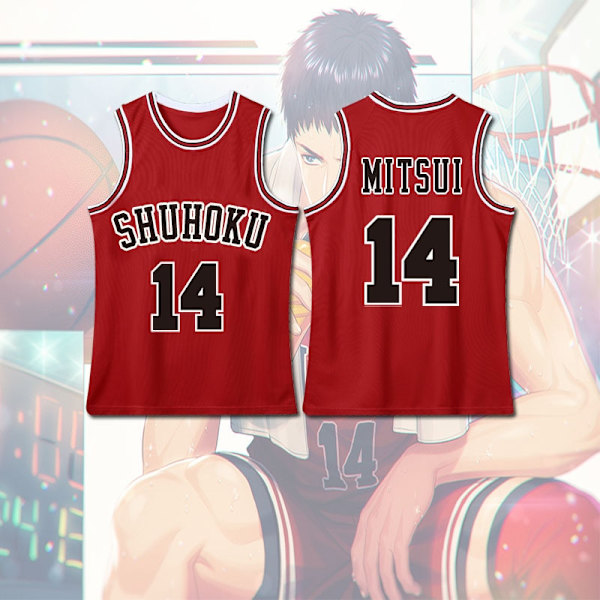 Anime Sakuragi Hanamichi Cosplay Slam Dunk Jersey Shohoku School Basketball Team Uniform Sportswear Kaede Rukawa Cosplay Costume Deep Purple XS