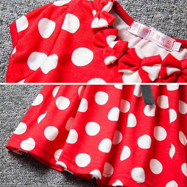 Børn piger tegnefilm Minnie Mickey Mouse printet prinsesse ærmeløs tankkjole sløjfe Fødselsdagsfest kostume style 3 4-5 Years