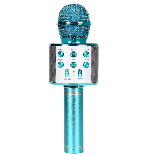 5 i 1 trådløs karaoke mikrofon bærbar håndholdt mikrofon høyttaler Maskingaver Blue