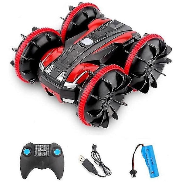 Kauko-ohjattava auto, 360 asteen pyöritys, 4wd vedenpitävä stunt RC-auto, 2,4 GHz amfibio kauko-ohjain