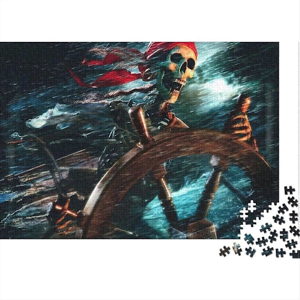 Pussel Pirates of The Caribbean Filmaffisch Födelsedagspresentidé för Barn, Vuxna, Flickor, Pojkar Familjespel 1000/500/300 bitar, PT510