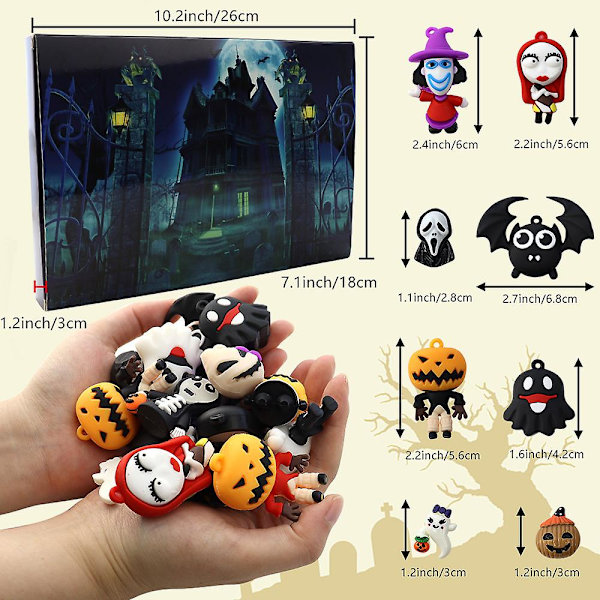 Adventskalender 2023 Ny Halloween Horror Night Nedtællingskalender Blind Box Jul advent 24-delt gavedukke Blind Box style 4