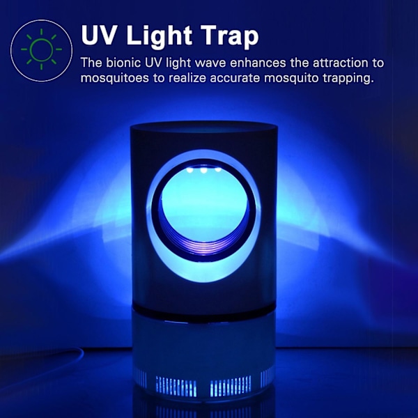 Myggdödarlampa Inomhus Bug Zapper UV LED-ljus USB-driven Sug Myggfälla för Flugor och Myggor