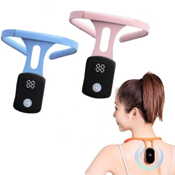 Kroppsformende nakkeinstrument Intelligent holdningstrener for stroppeløs rygg for menn og kvinner Pink