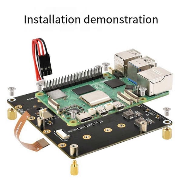 Waveshare PCle til 4-kanals M.2 Adapterkort til Raspberry Pi 5