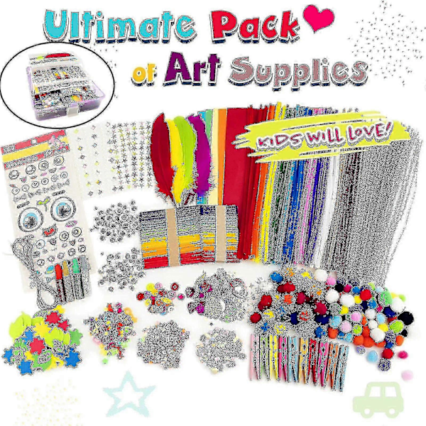DIY Konstmaterial för Barn Småbarn Allt-i-ett Förskola Hemmaterial Set Julklappstillverkning