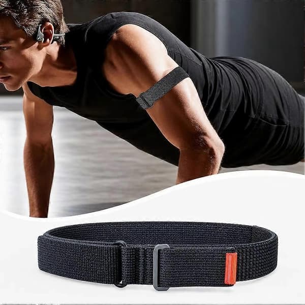 Nylon Bicep Bånd til Google til Fitbit Air, Justerbart Overarms Sports Loop Armbånd Tilbehør Black