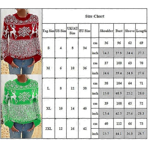 Skjorter & Toppe Dame Sweater Jul Langærmet Juletrøjer Rund Hals Jumpere No3174