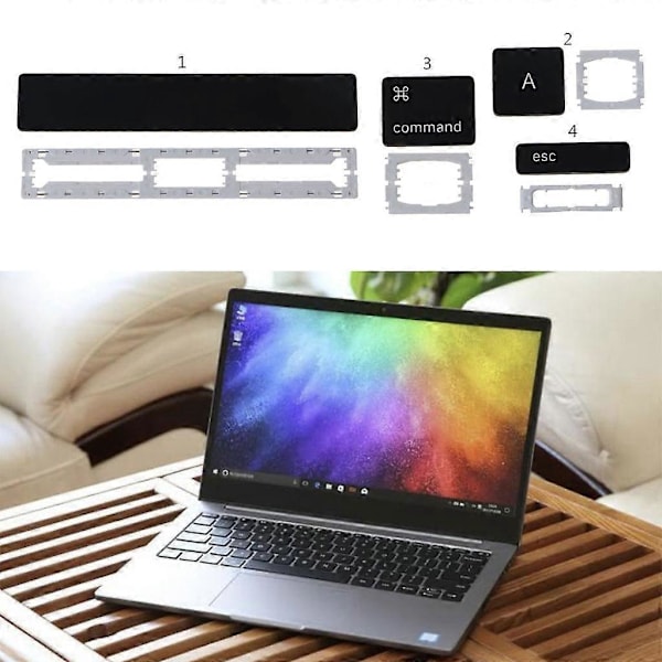 En sort tast med hvidt klips US UK tastatur til udskiftning af taster til MacBook Pro Retina A1707 A1706 A1708