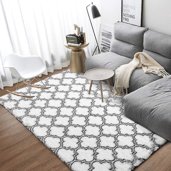Tflycq Geometric Sovrumsmattor - 5 X 8 fot Shaggy Area Matta Mordern Inomhus För Vardagsrum Flickor Pojkar Barnrum Sovsal Barnrum Hemma Semesterinredning Golv