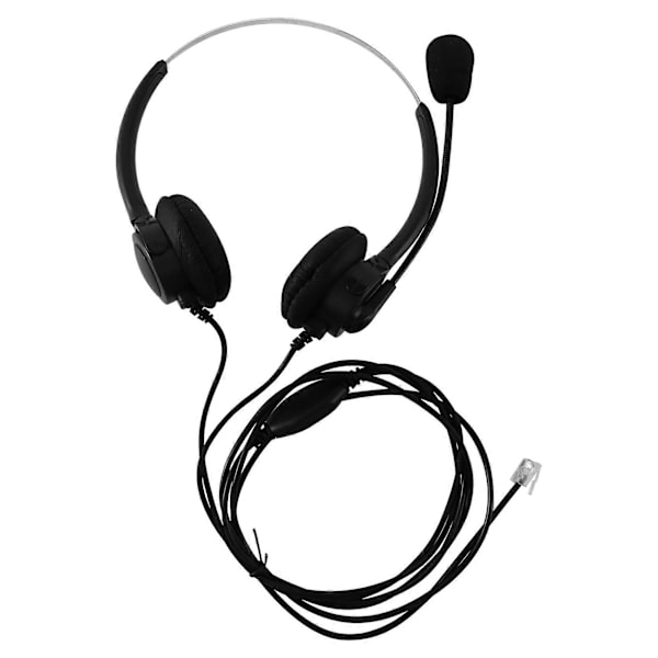 VH500D RJ9 Bilateralt Headset Håndfri Opkaldscenter Støjreducerende Ledningsforbundet med Justerbar Mikrofon fo