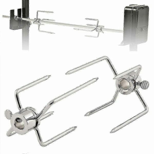 2 stk. Bbq Rotisserie Kødfork Grill Kødpinde Rustfrit Stål Barbecue Spid