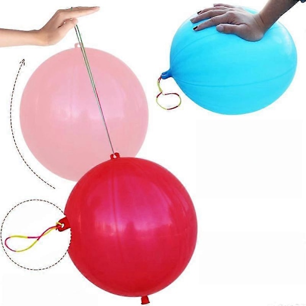 50 stk. Tykke Latex Elastiske Hånd-Paddle Bold Punch Balloner