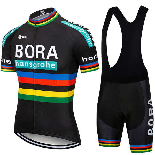 UCI BORA 2023 Kortermet trøyesett for menn Ropa Ciclismo Hombre Sommersykkelklær Triathlon Bib Shorts Dress Sykkeluniform Beige Asian size - S