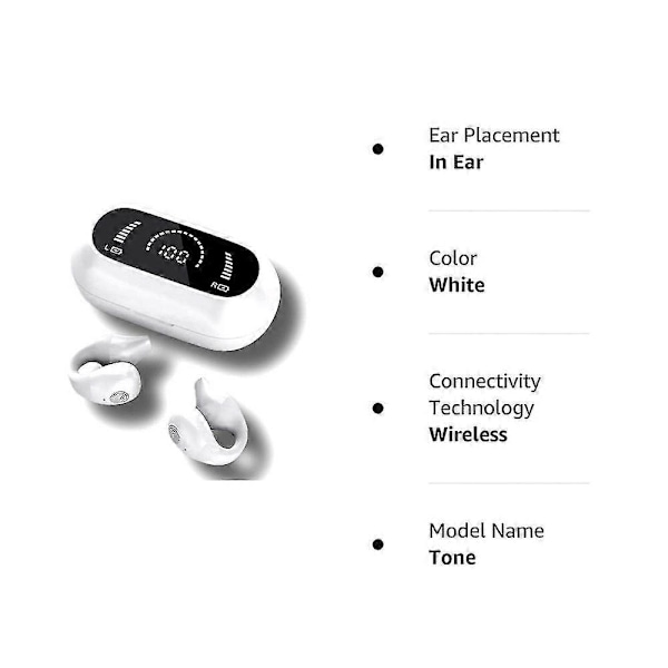 Avokorvakuulokkeet, urheilulliset langattomat Bluetooth-nappikuulokkeet, klipsikiinnitteiset kuulokkeet, ensiluokkainen ääni, melua vaimentavat nappikuulokkeet kotelolla
